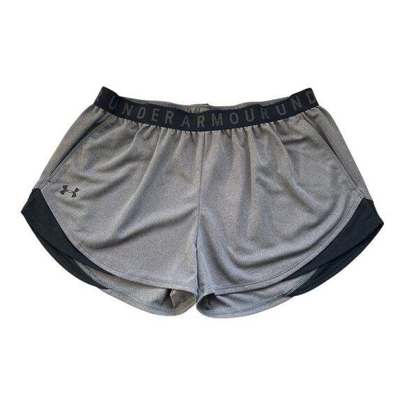 Under Armour Women's Play Up 3.0 Shorts Carbon Gray Black Size XL Gym 1344552 - Picture 3 of 6